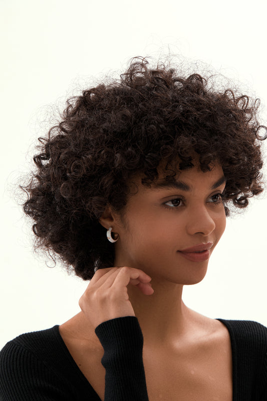 Chunky Hoop Earrings with CZ