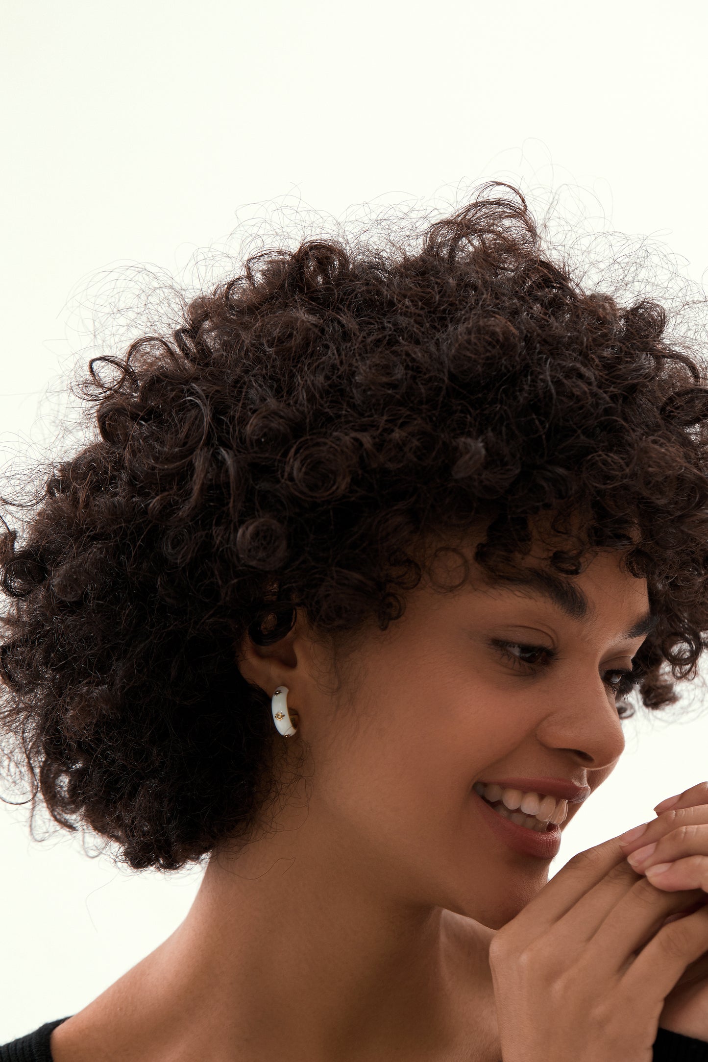 Chunky Hoop Earrings with CZ