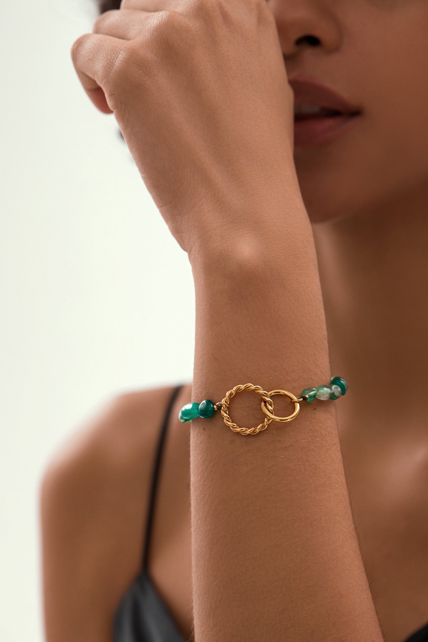 Green Crystal Beads Bracelet