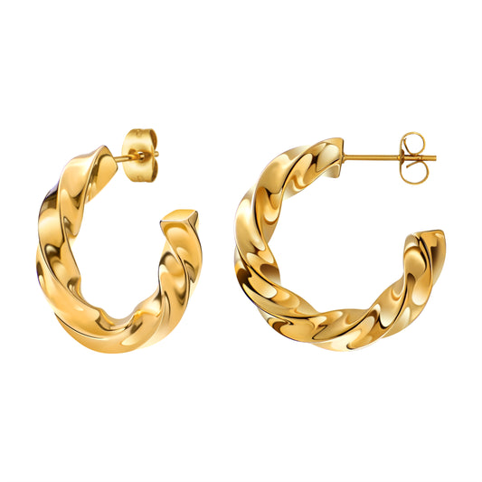 Twisted Hoop Earrings for Women