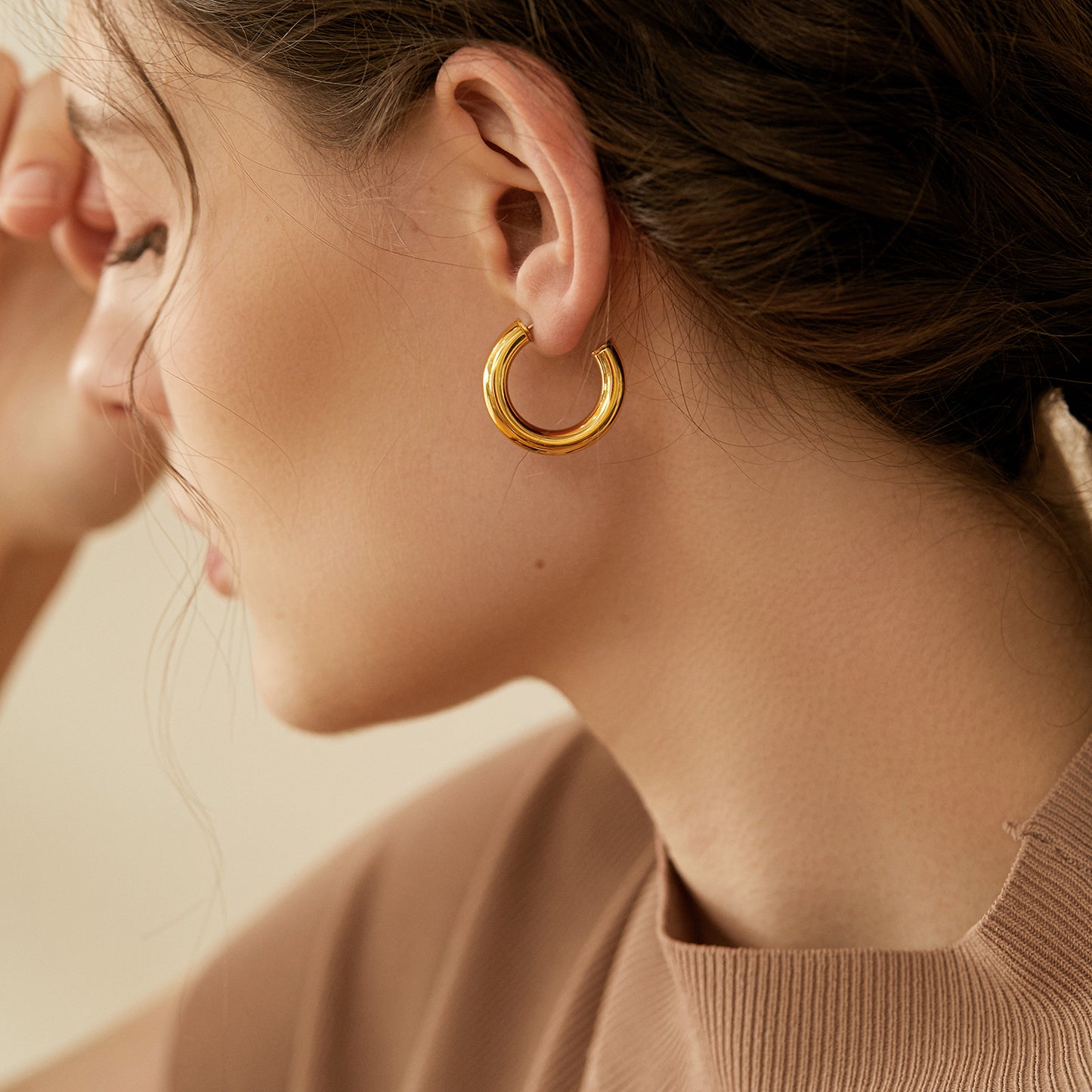 Big Chunky Open Hoop Earrings