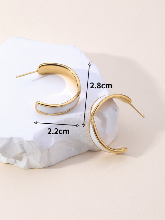 Chunky Hoop Huggie Earrings