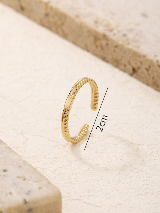 Minimalist Gold Braided Open Cuff Stacking Ring