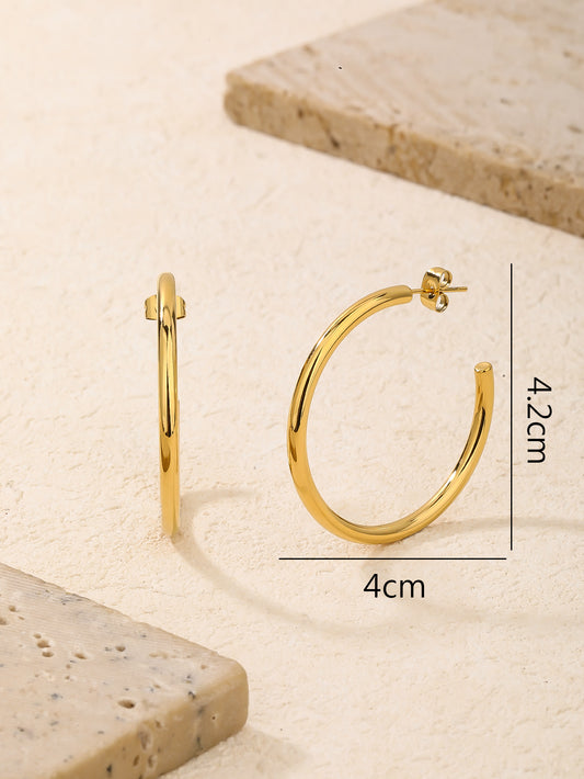 Slim Chunky Hoop Earrings