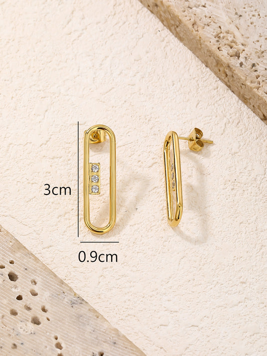 Oval Paper Clip Earrings