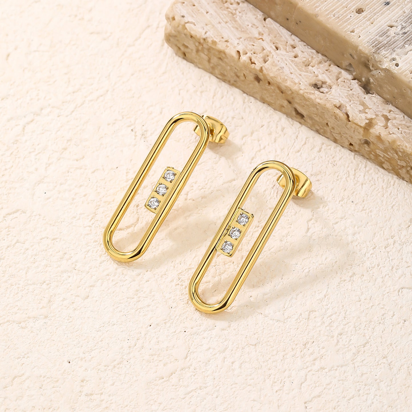 Oval Paper Clip Earrings
