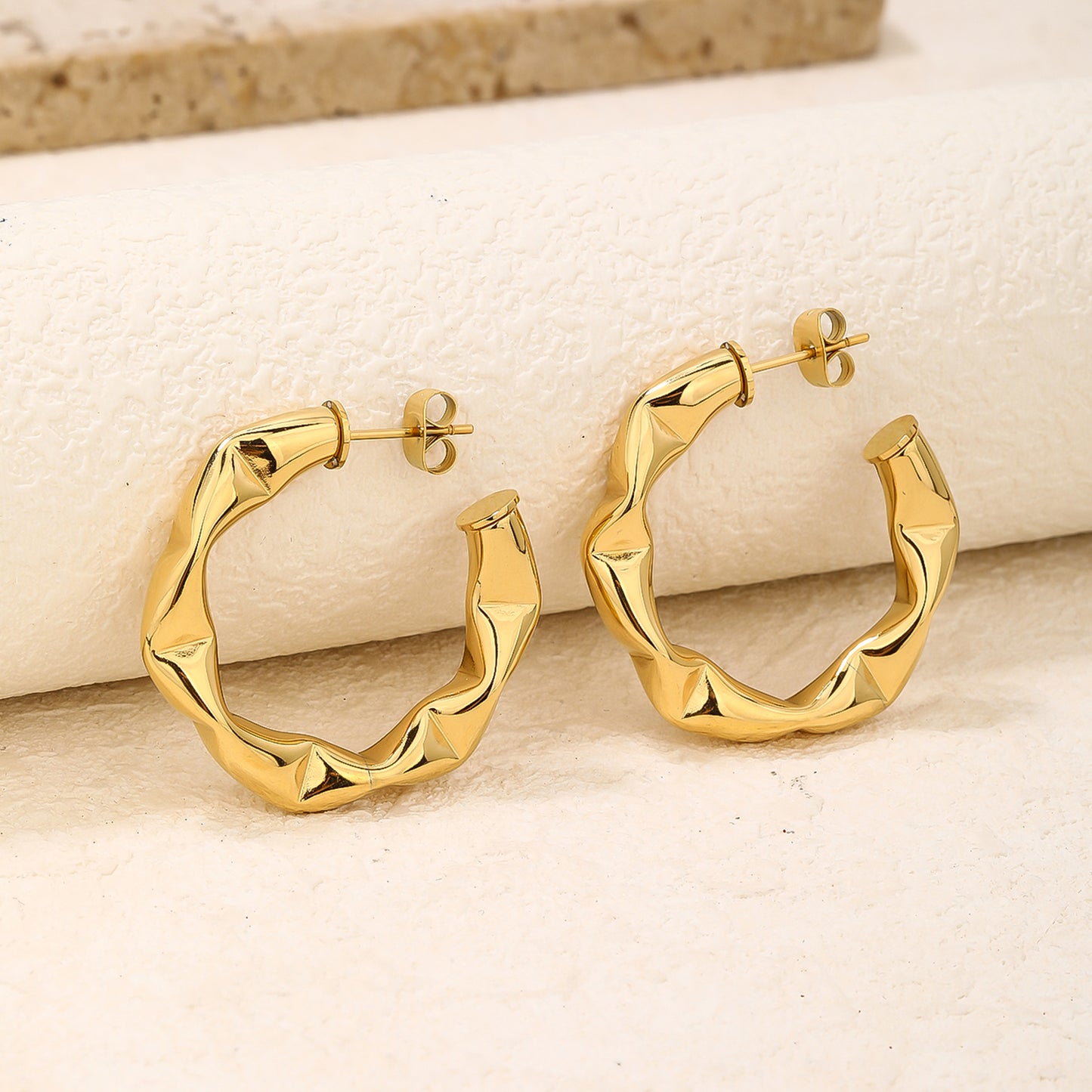 C-Shaped Hoop Earrings