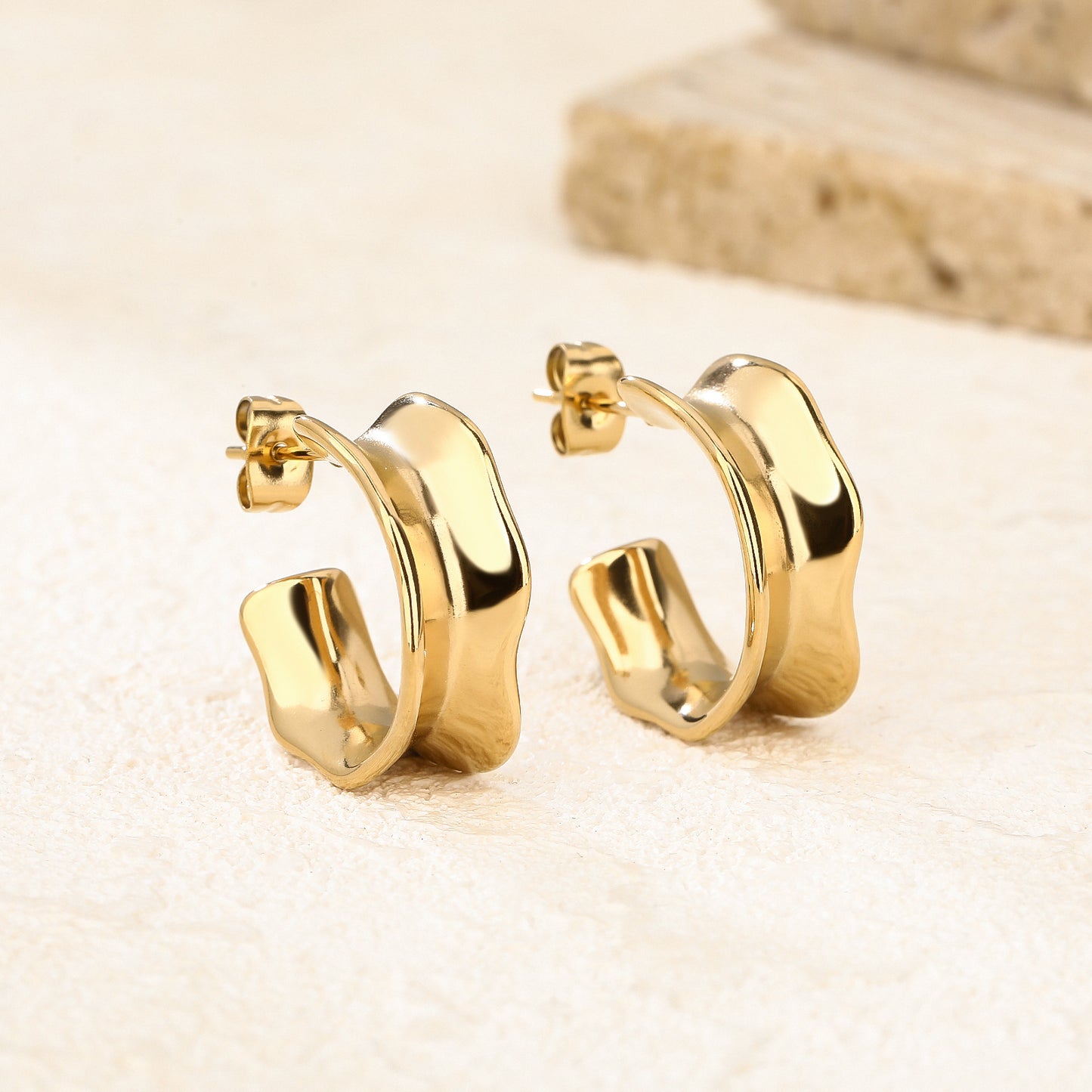 Chunky Gold Hoop Earrings Trendy