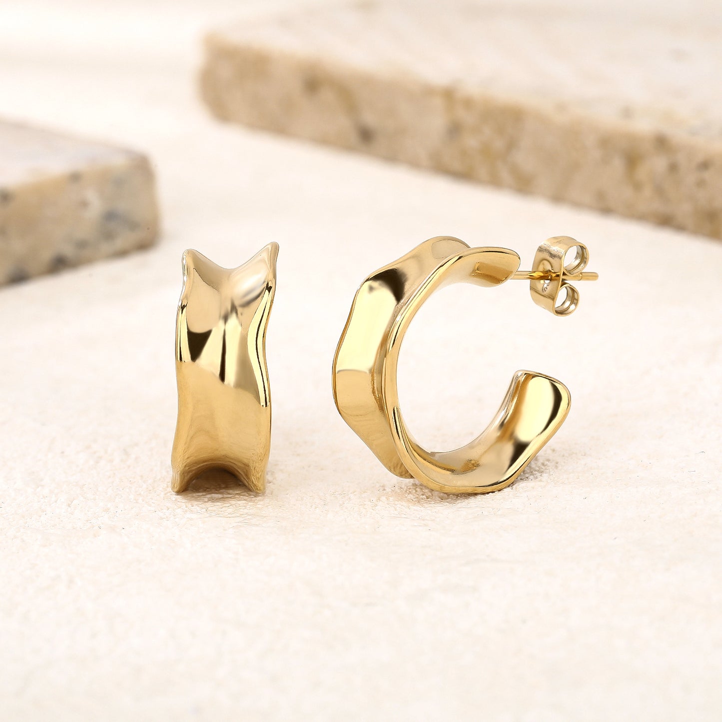 Chunky Gold Hoop Earrings Trendy