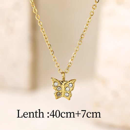 Butterfly Pendant Necklace with Cubic Zirconia