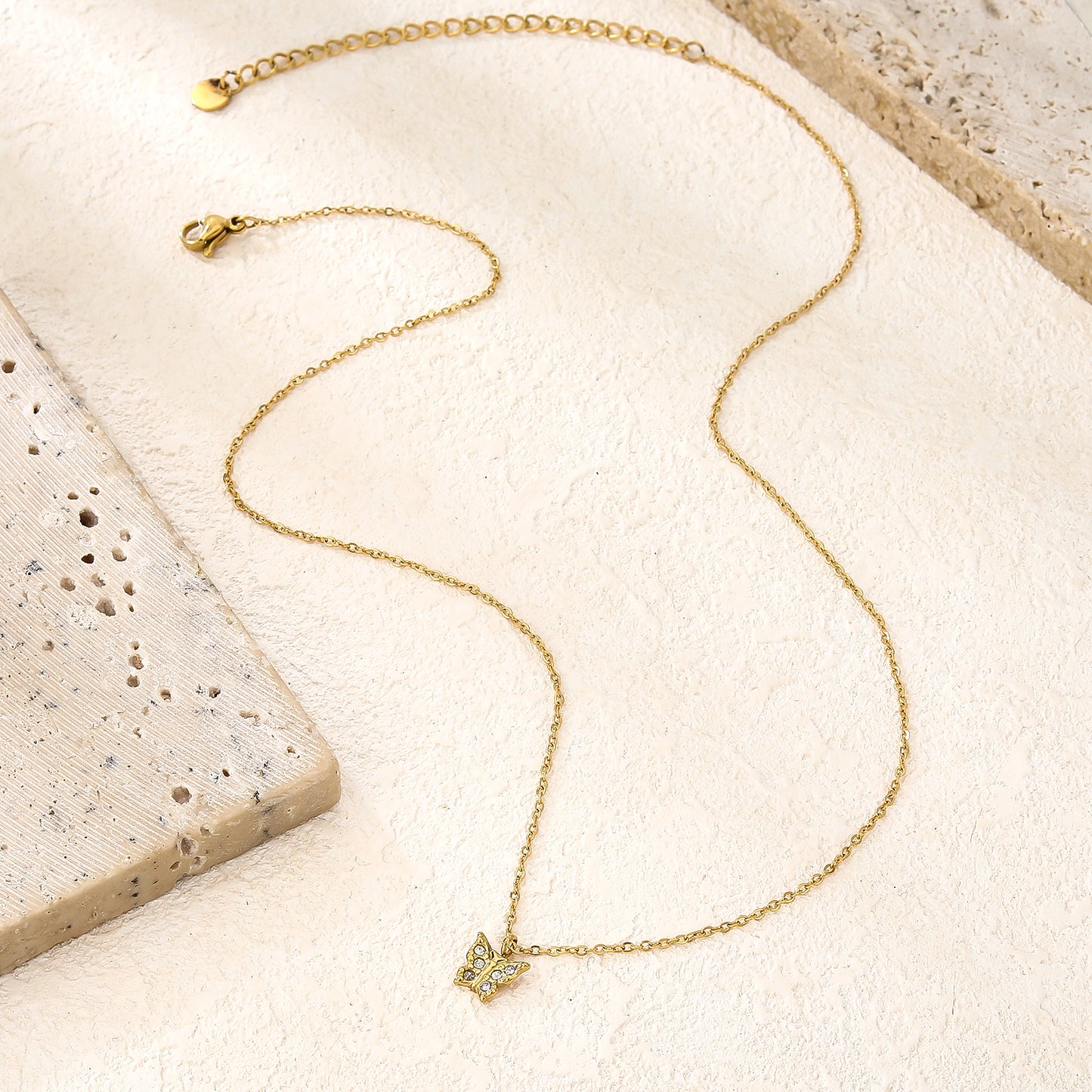 Butterfly Pendant Necklace with Cubic Zirconia