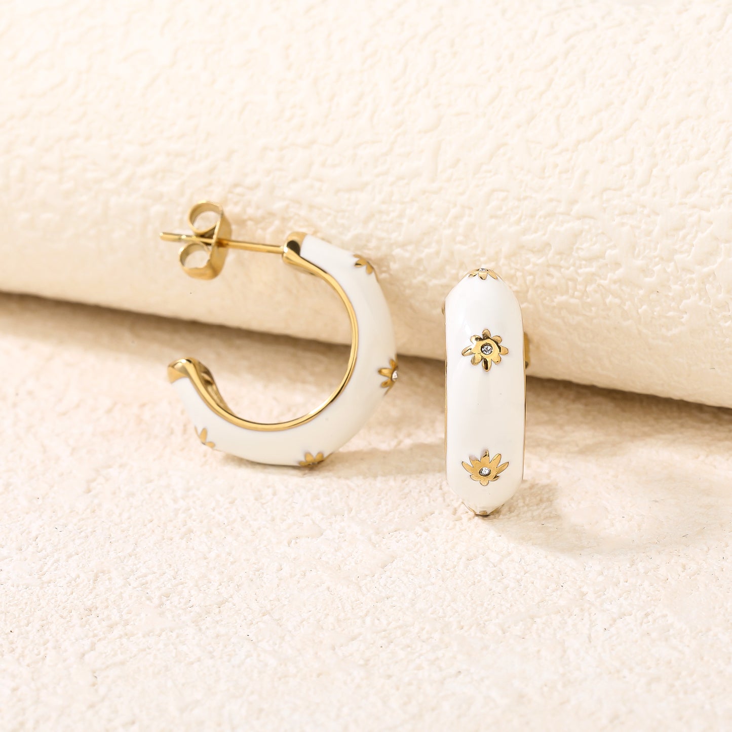 Chunky Hoop Earrings with Cubic Zirconia