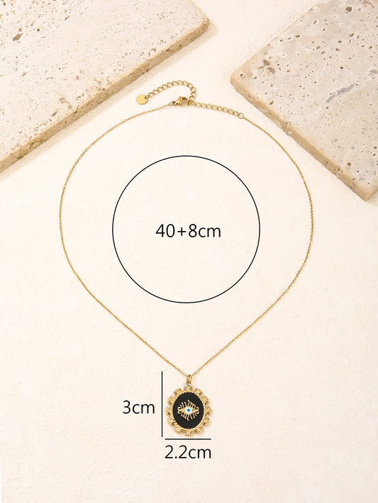 Black Evil Eye Pendant Chain Necklace
