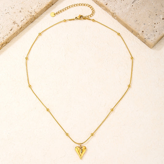 Heart Pendant Choker Necklace