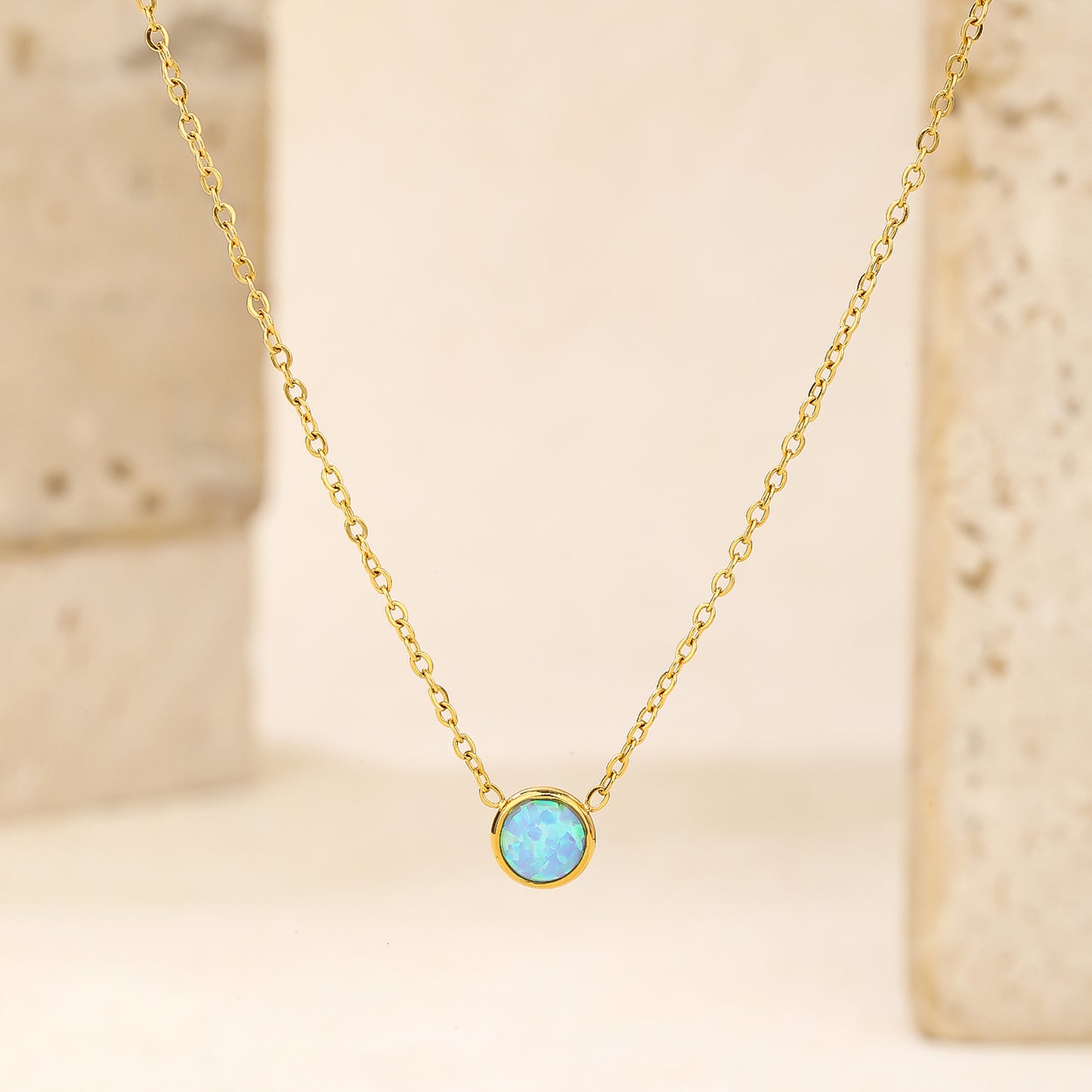 Blue Opal Pendant Necklace