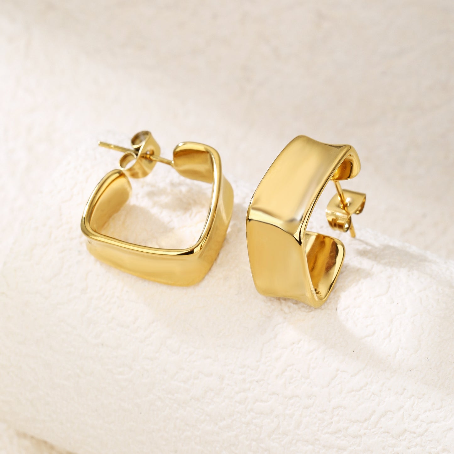 Chunky Gold Open Hoop Earrings