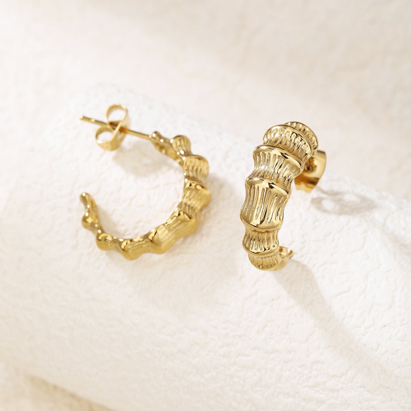 Chunky Gold Open Hoop Earrings
