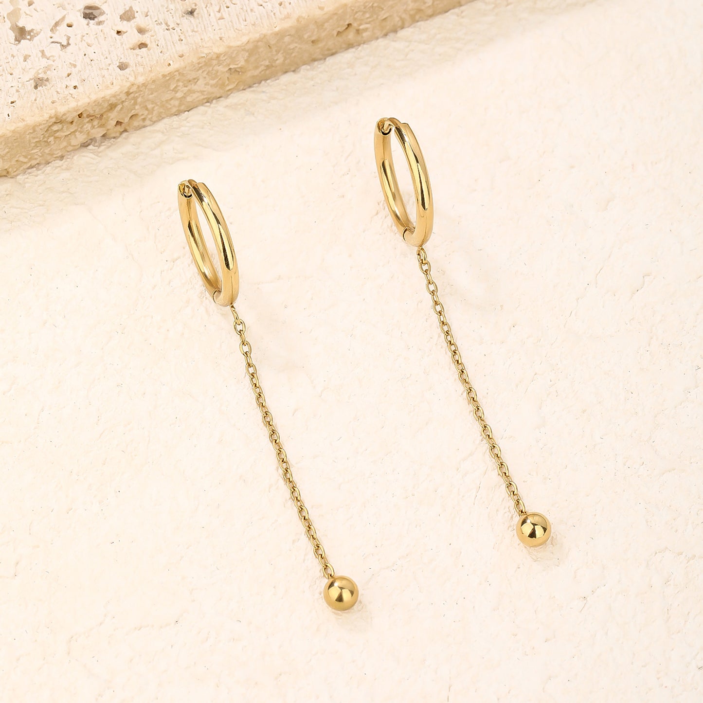 Dainty Hoop Ball Earrings