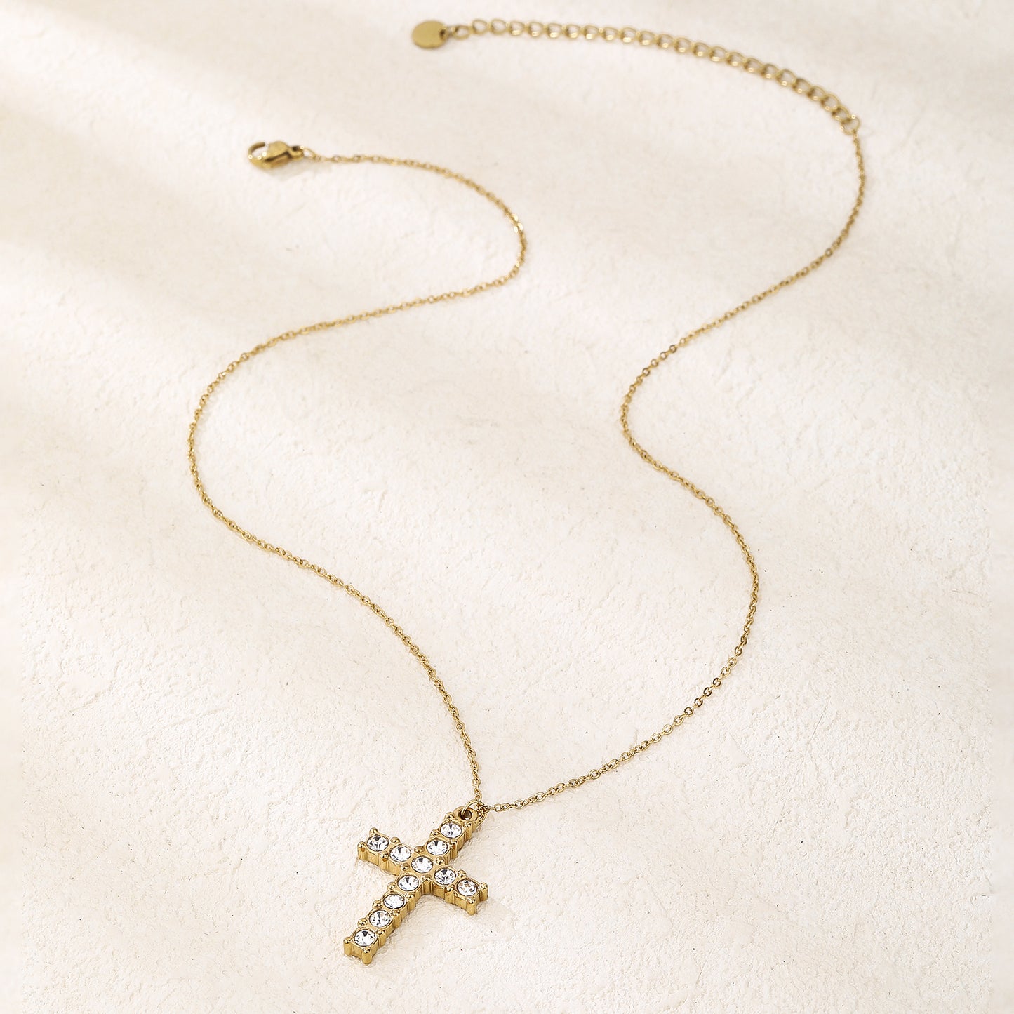 Cross Faith Pendant Necklace with CZ