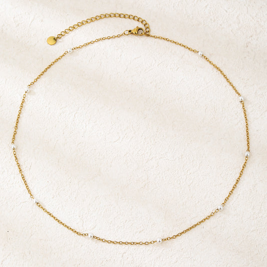Elegant Tiny Pearl Choker Necklace