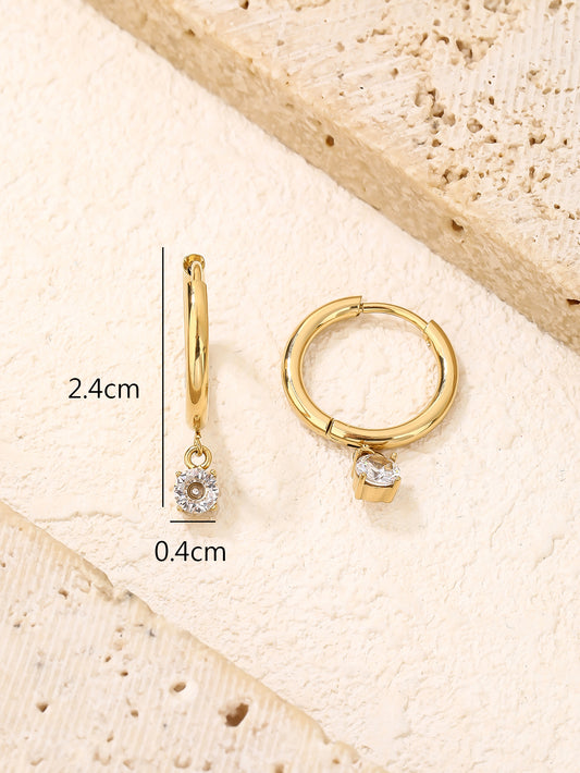 Tiny Huggie Hoop Earrings with CZ