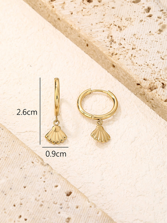Beach Shell Hoop Earrings