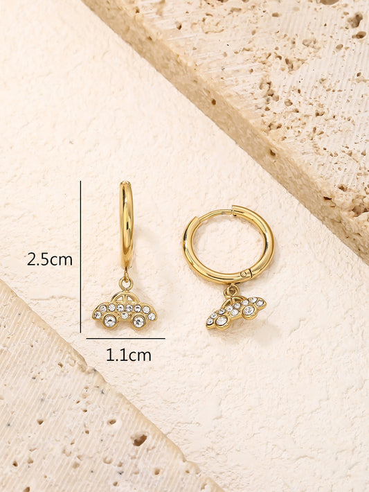 Dangle Hoop Earrings with Cubic Zirconia