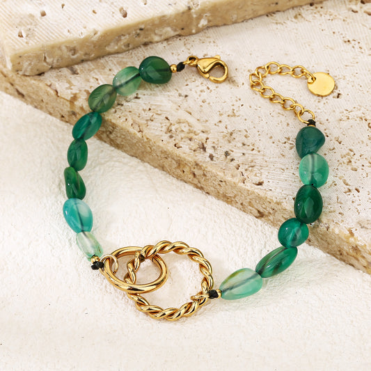 Green Crystal Beads Bracelet