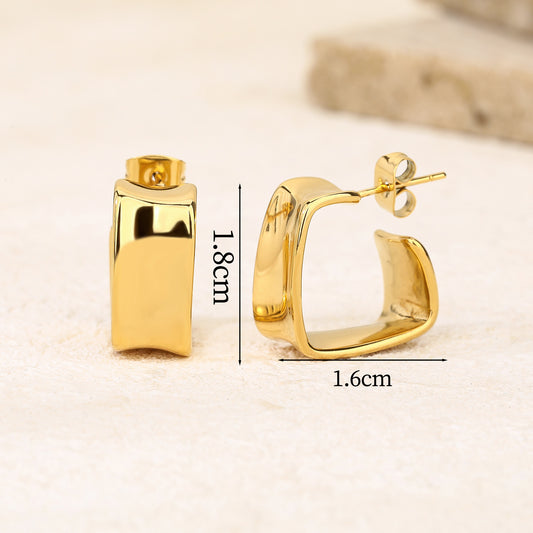 Chunky Gold Open Hoop Earrings