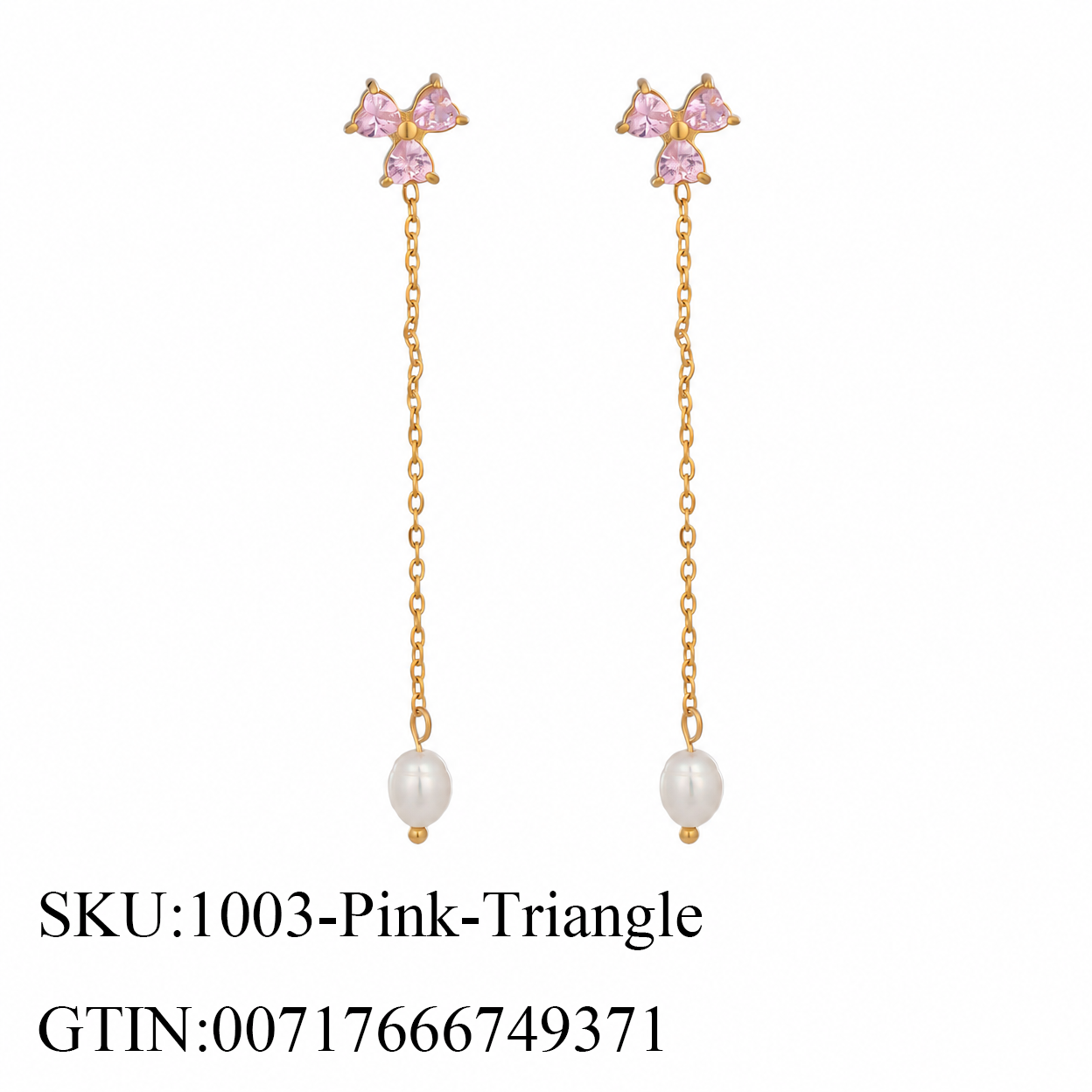 Stone & Pearl Chain Drop Earrings