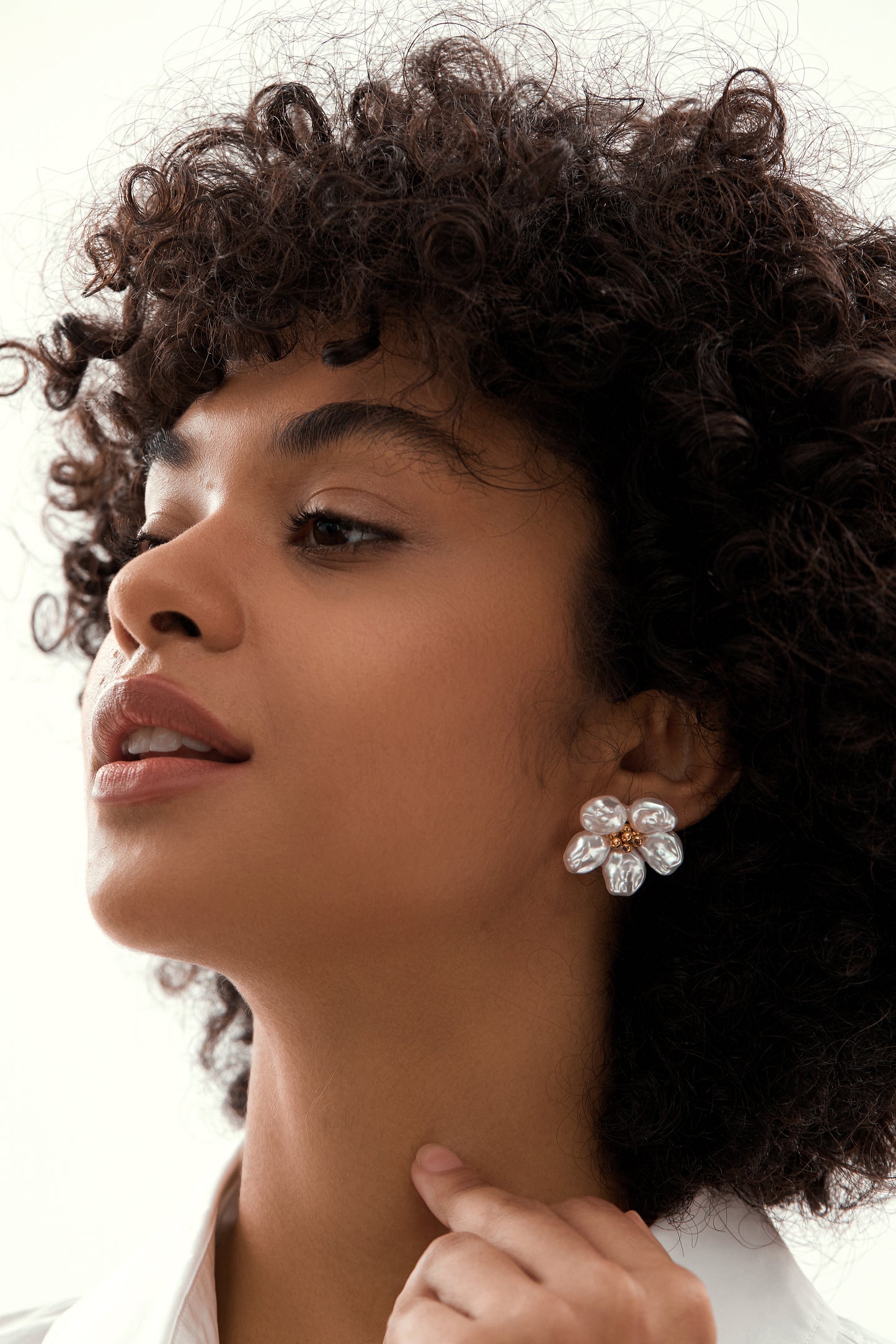 Baroque Pearl Flower Stud Earrings