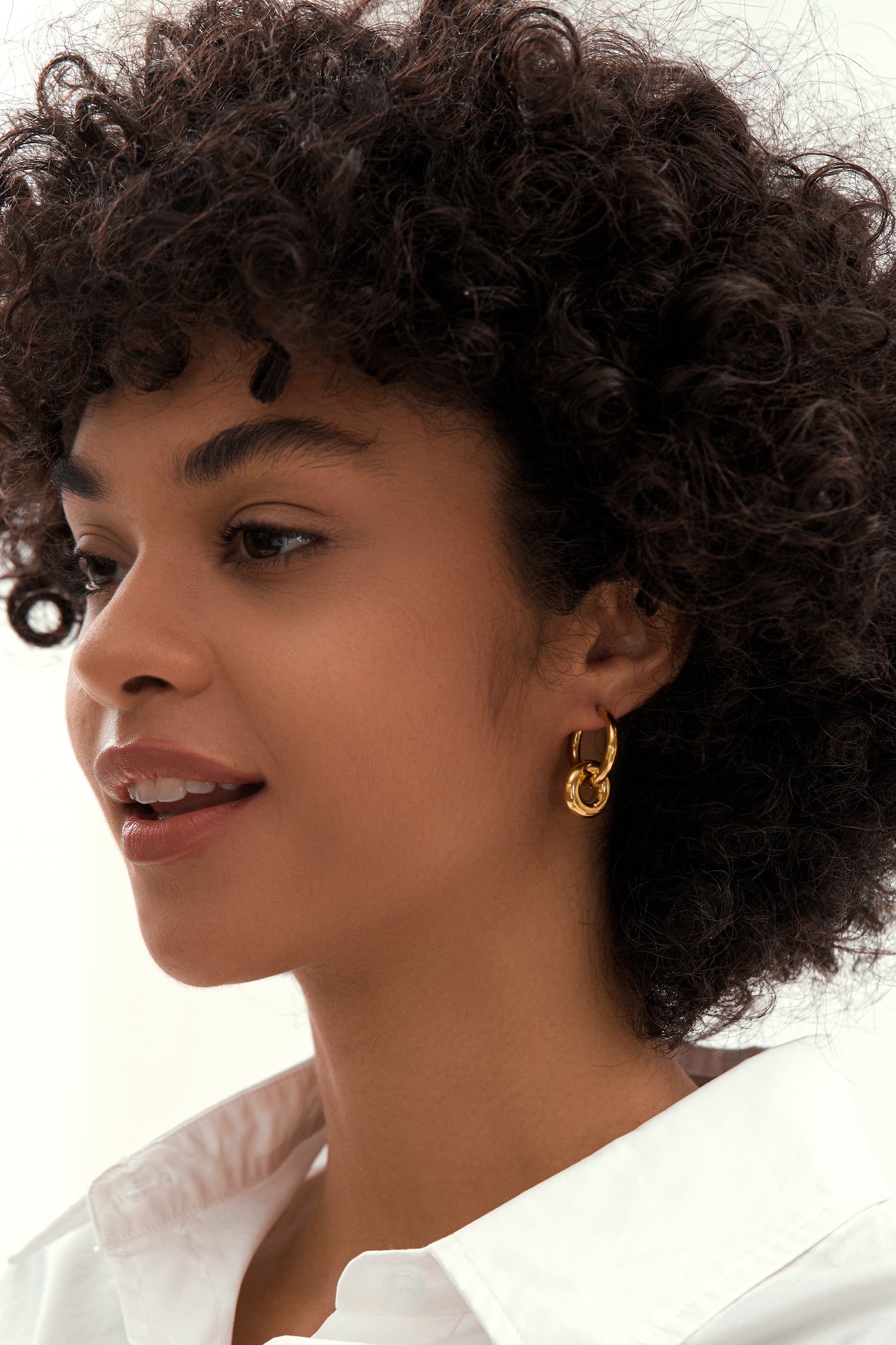 Pendant Drop Hoop Huggie Earrings