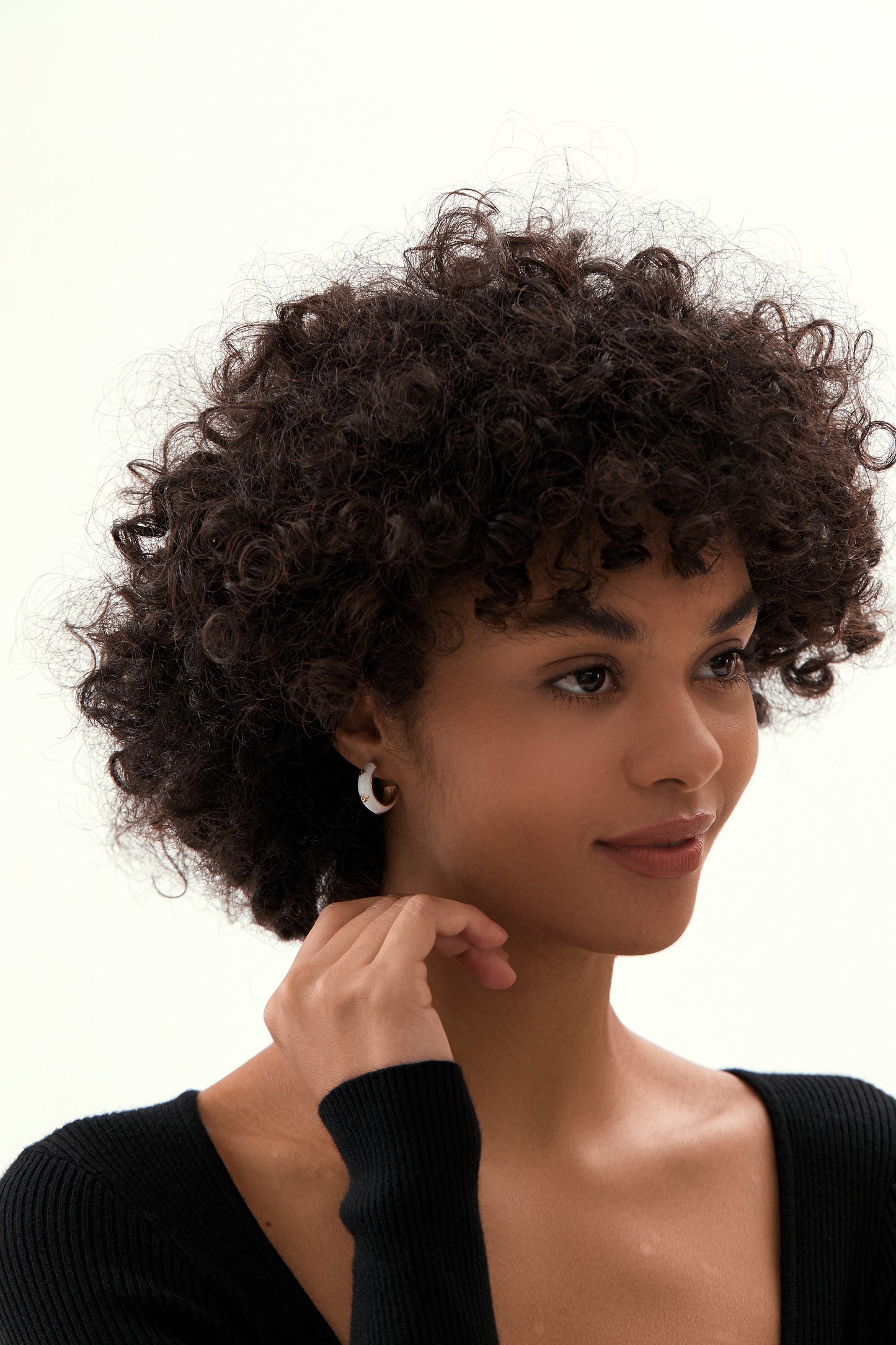 Chunky Hoop Earrings with CZ