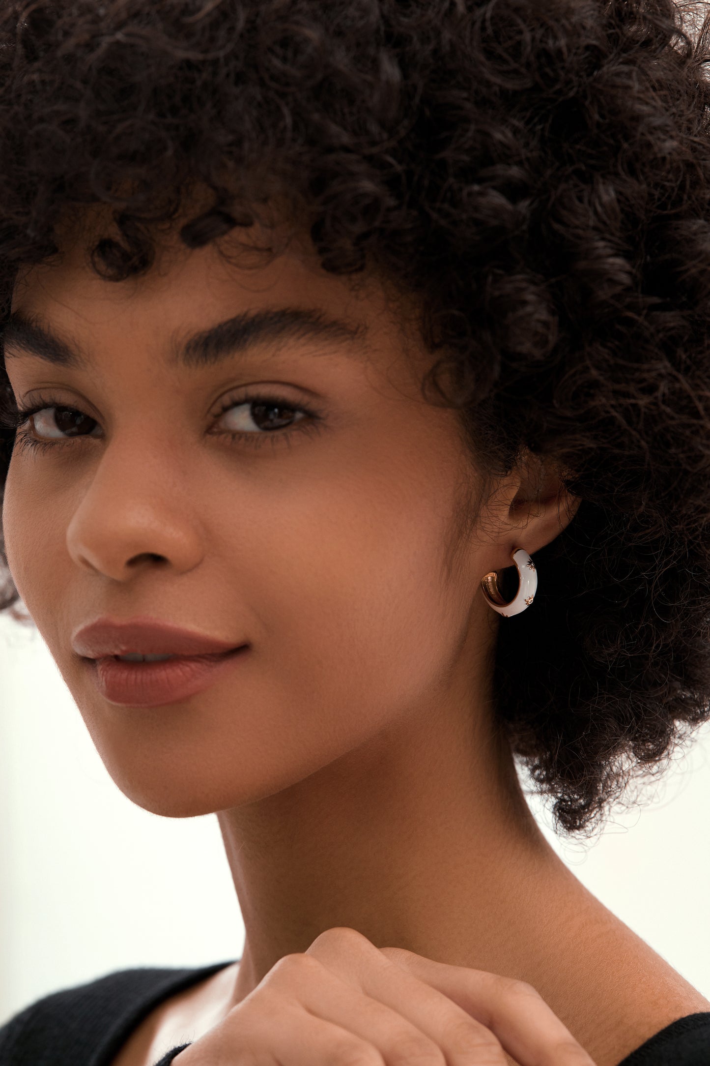 Chunky Hoop Earrings with CZ