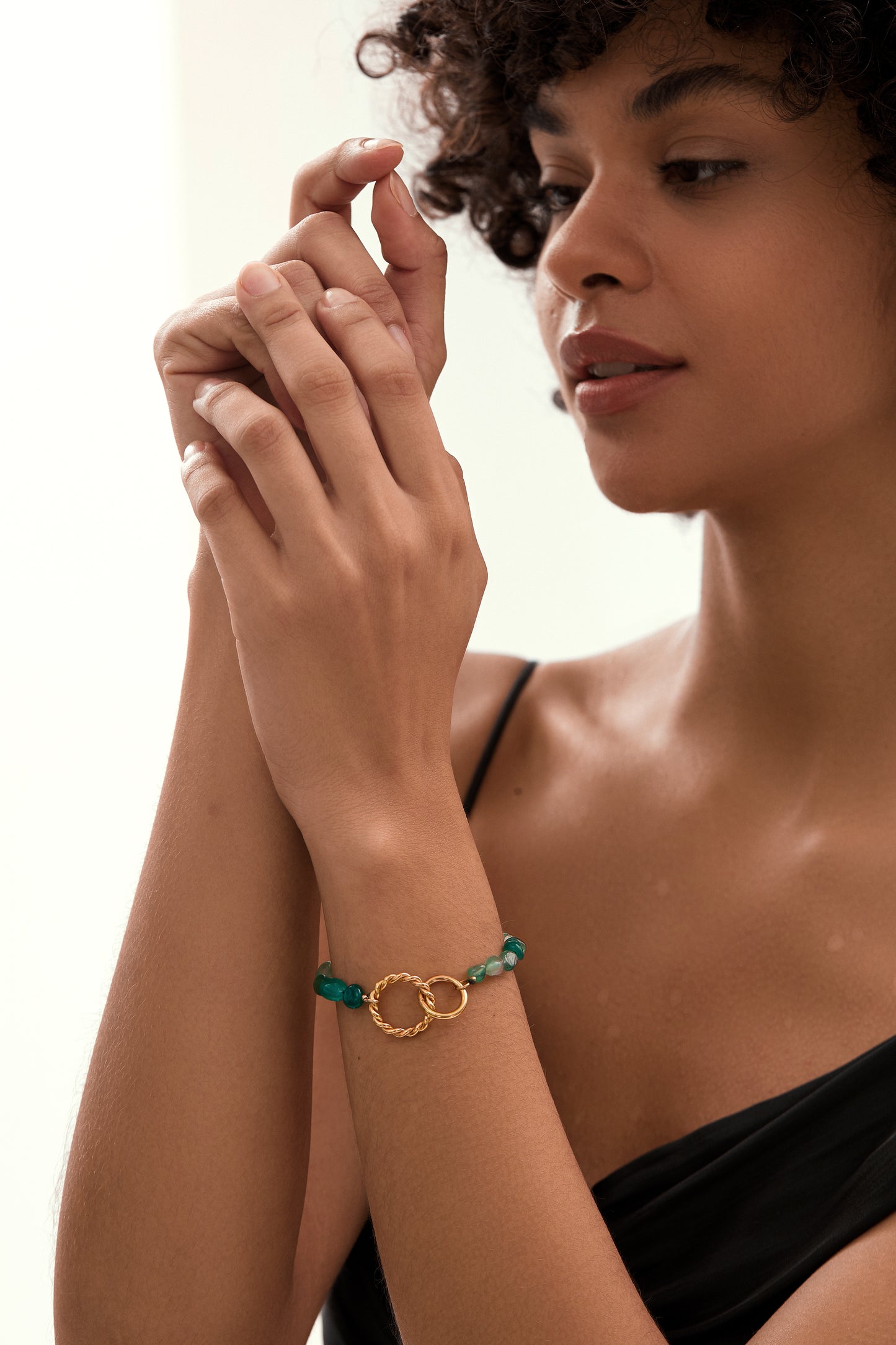 Green Crystal Beads Bracelet