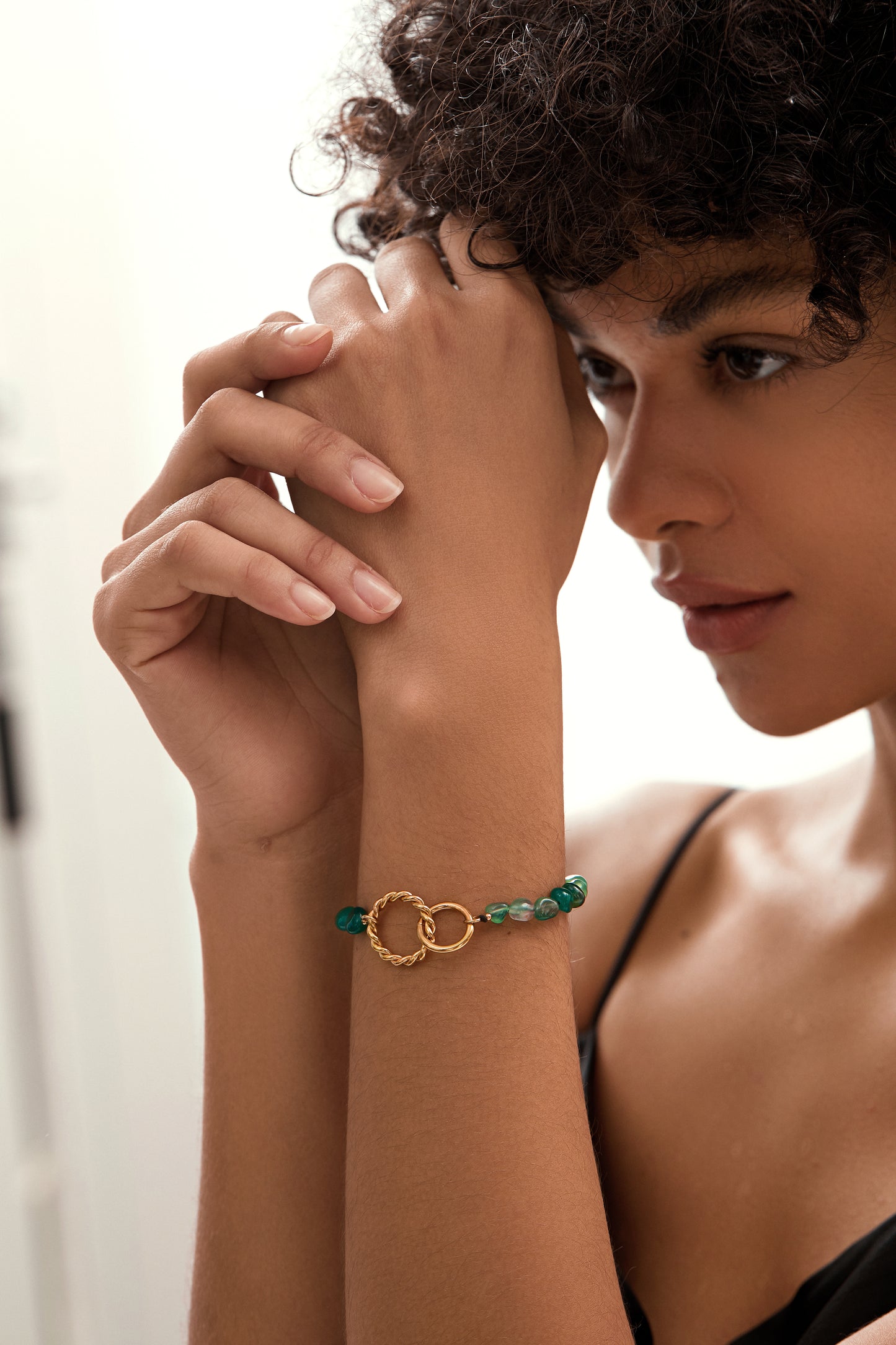 Green Crystal Beads Bracelet