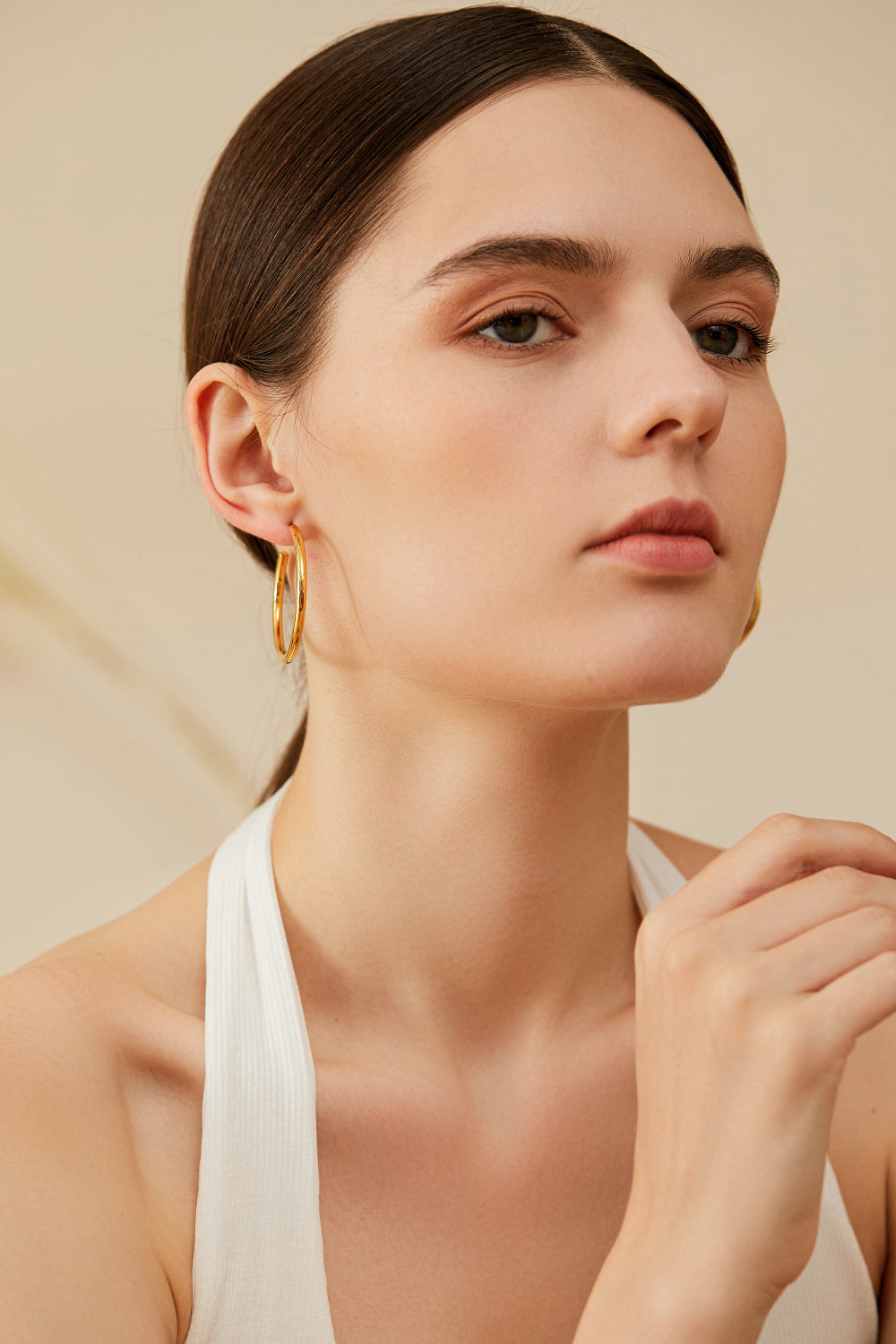 Slim Chunky Hoop Earrings