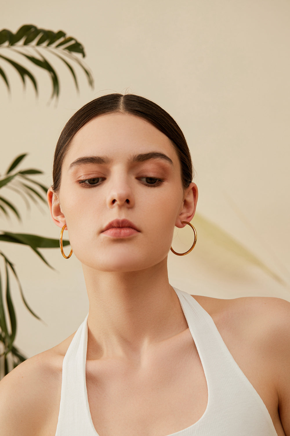 Slim Chunky Hoop Earrings