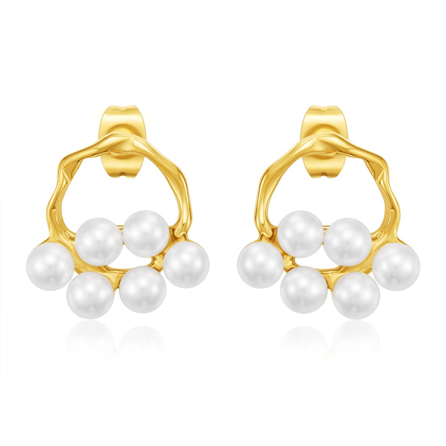 Gold Pearl Dangle Drop Earring For Women