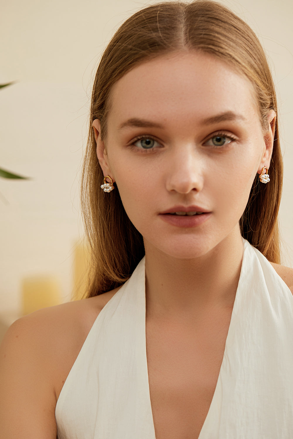 Gold Pearl Dangle Drop Earring For Women