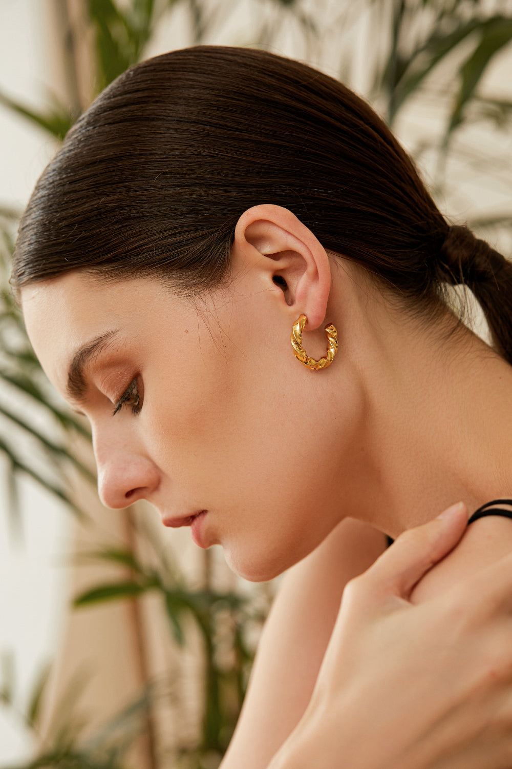 Twisted Hoop Earrings for Women