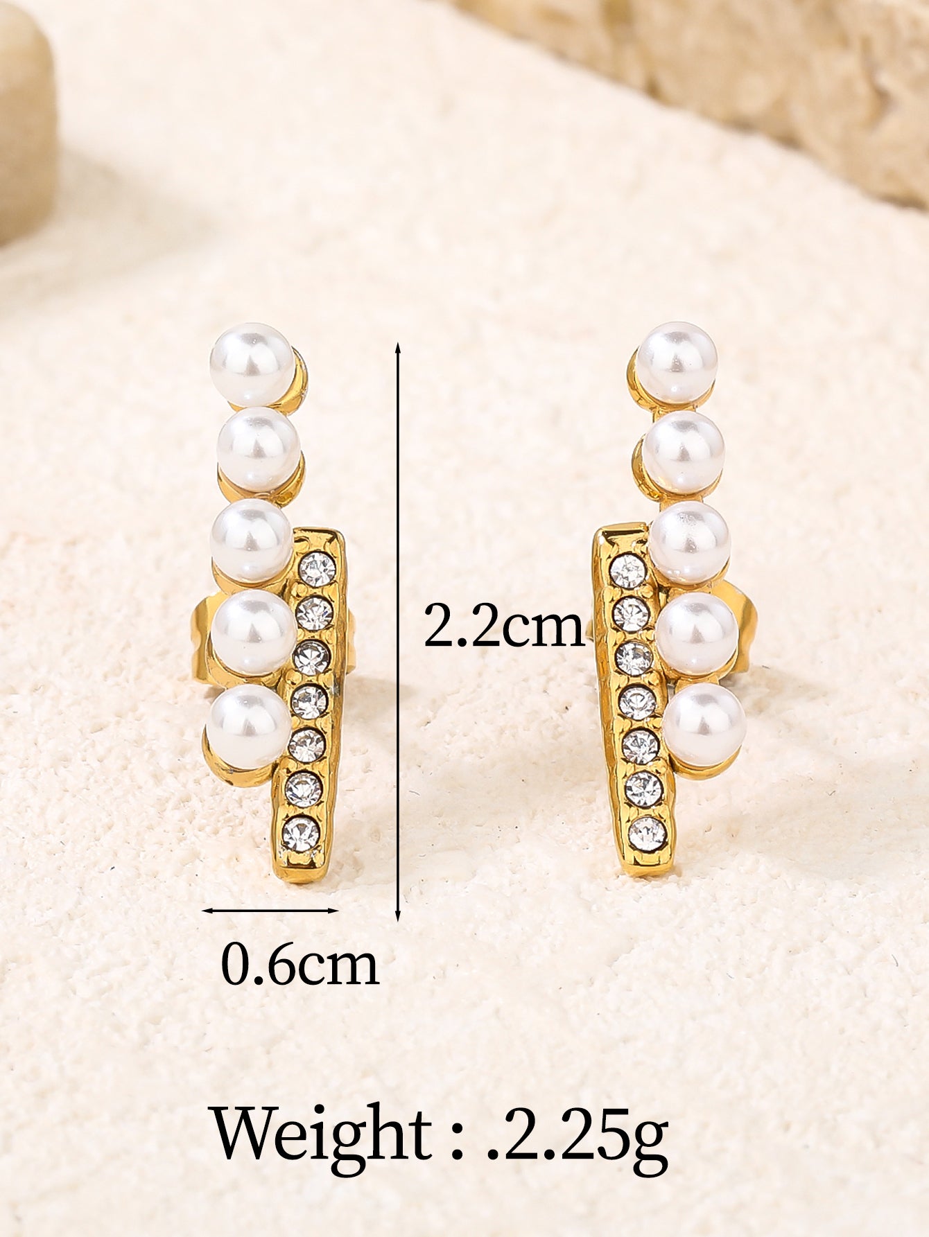 Small Cubic Zirconia Pearl Stud Earrings