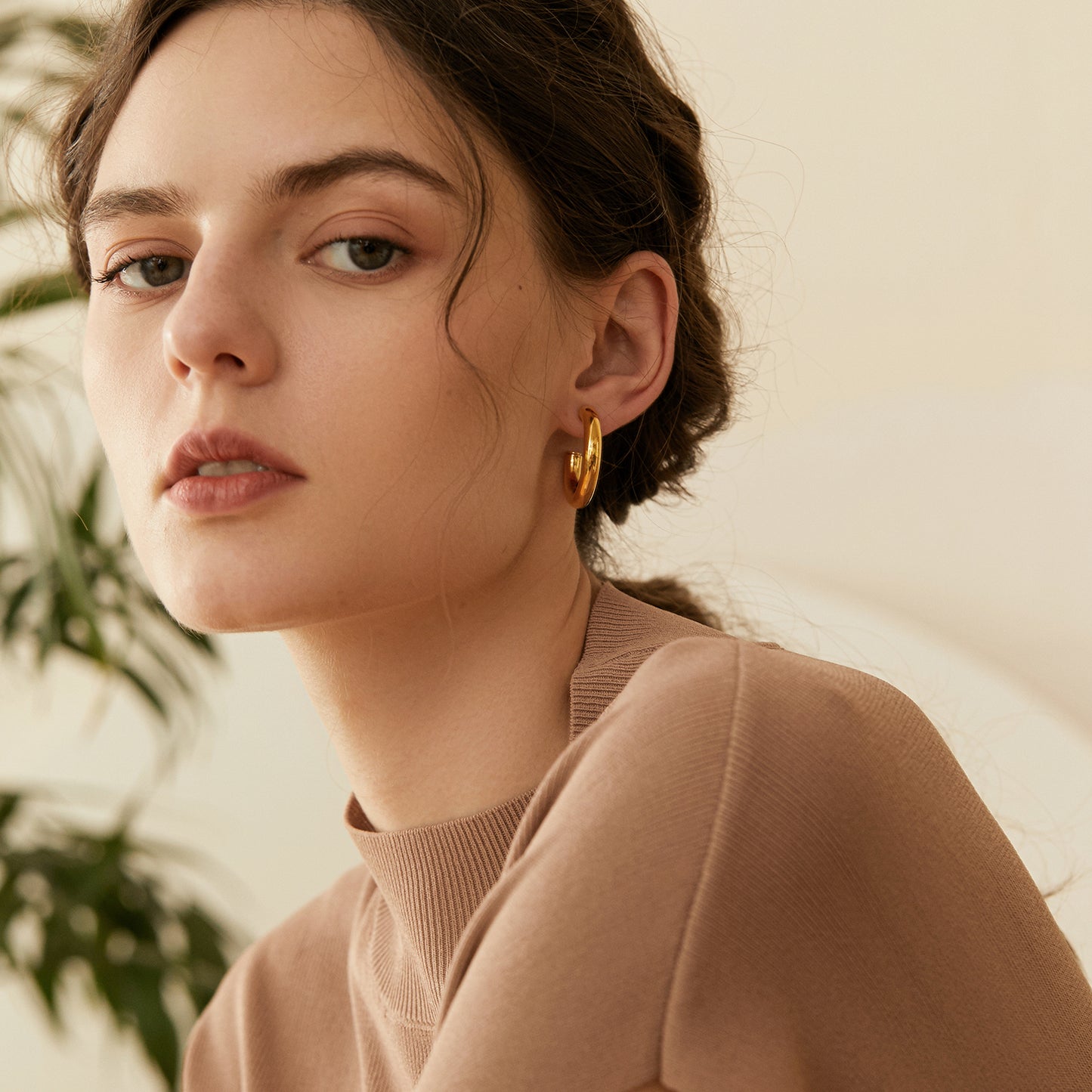 Big Chunky Open Hoop Earrings