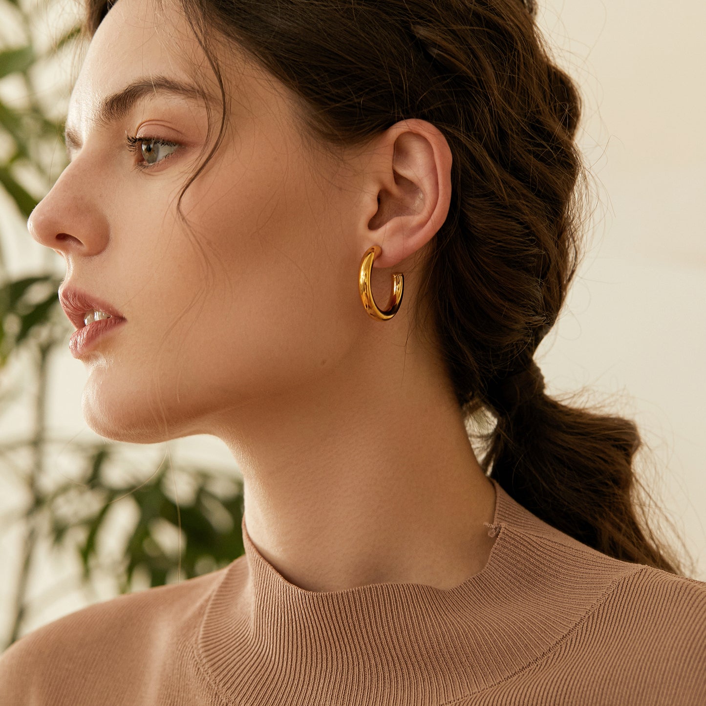 Big Chunky Open Hoop Earrings