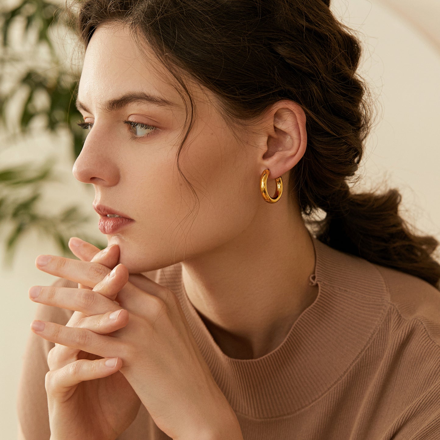 Big Chunky Open Hoop Earrings