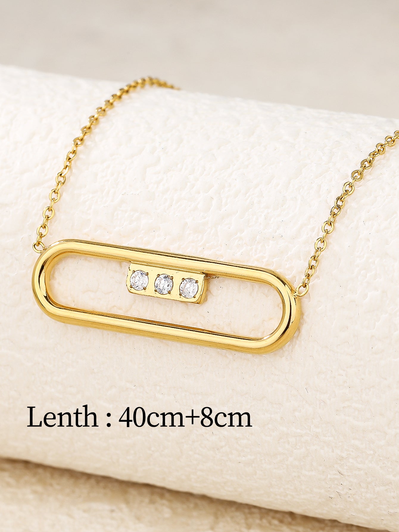 Gold  Pendant Necklace with CZ