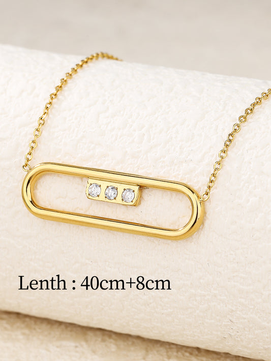 Gold  Pendant Necklace with CZ