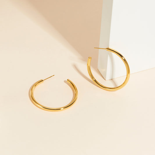 Slim Chunky Hoop Earrings