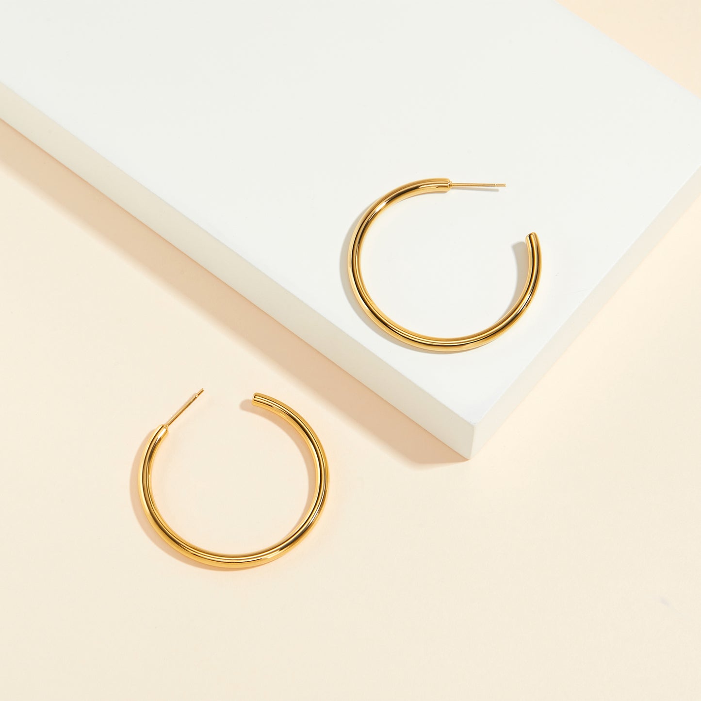 Slim Chunky Hoop Earrings