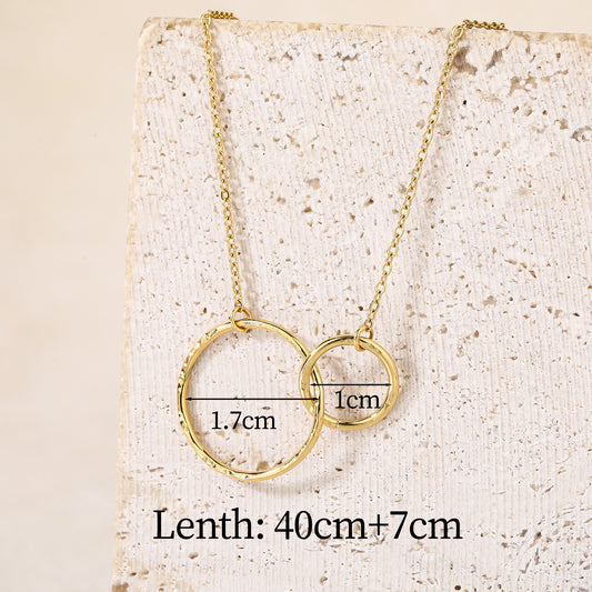 Elegant Double Circle Pendant Necklace